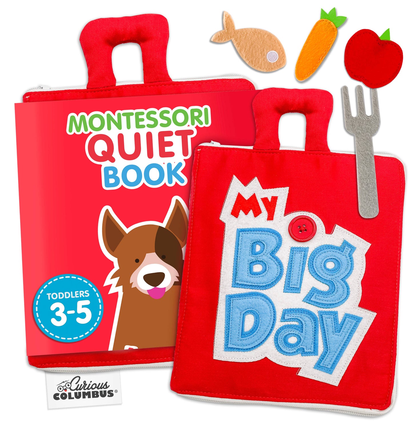 Curious Columbus - Fabric Activity Book - My Big Day: Blue Cover