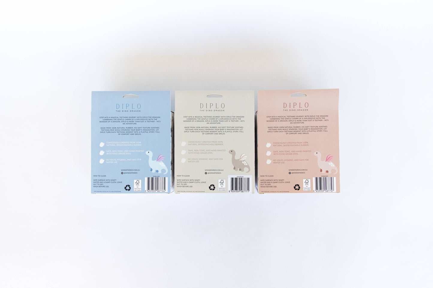 Diplo the Dino-Dragon Natural Rubber Teether: Sage