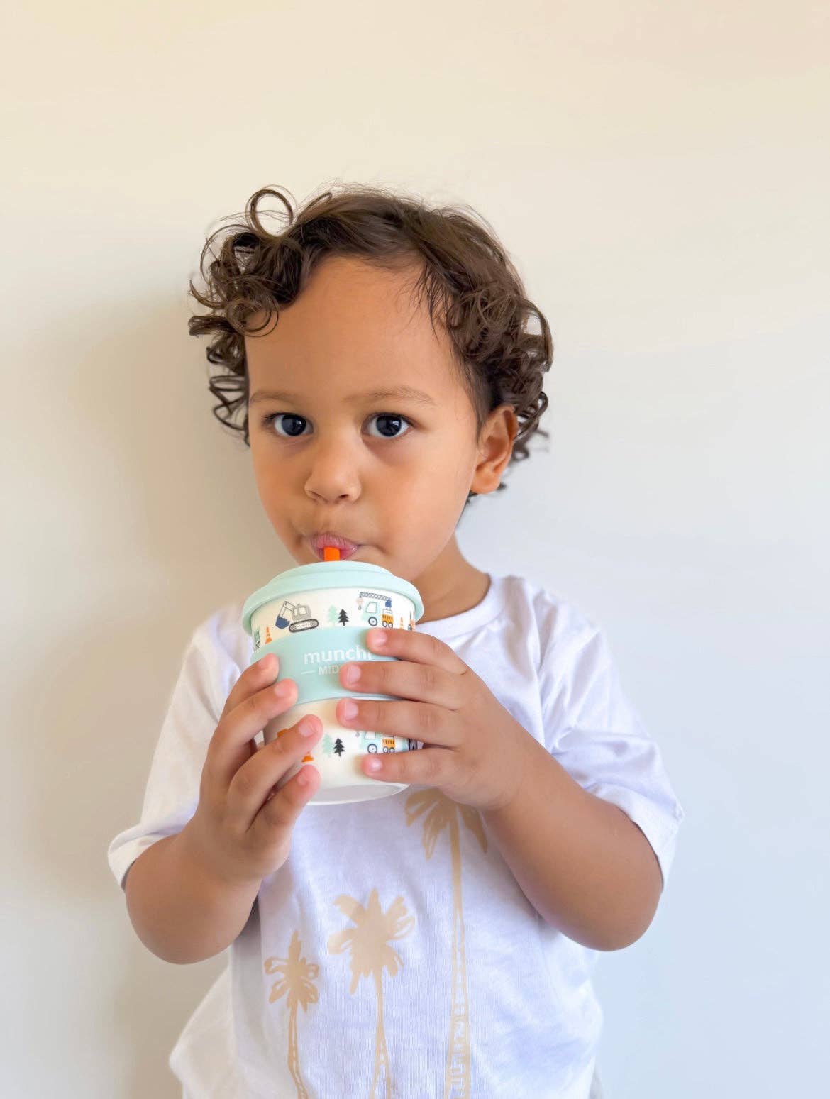 Middie Single Cup (8oz/240ml) Orange Straw Included - Truck