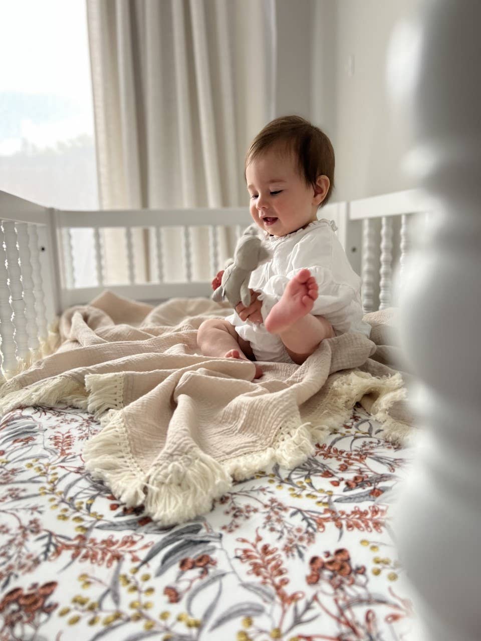 Mini & Me Cot Sheet Native Garden