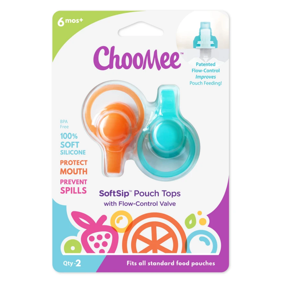 ChooMee SoftSip Food Pouch Silicone Tops Pack Various Colours –  Little Love Groves
