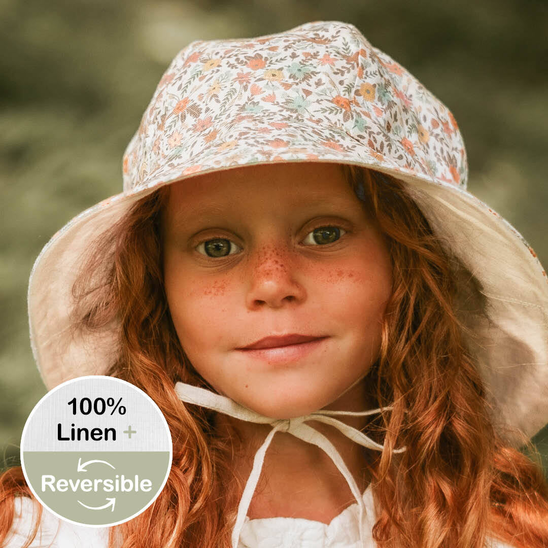 Bedhead Hats Reversible Linen Faith/Flax Little Love Groves