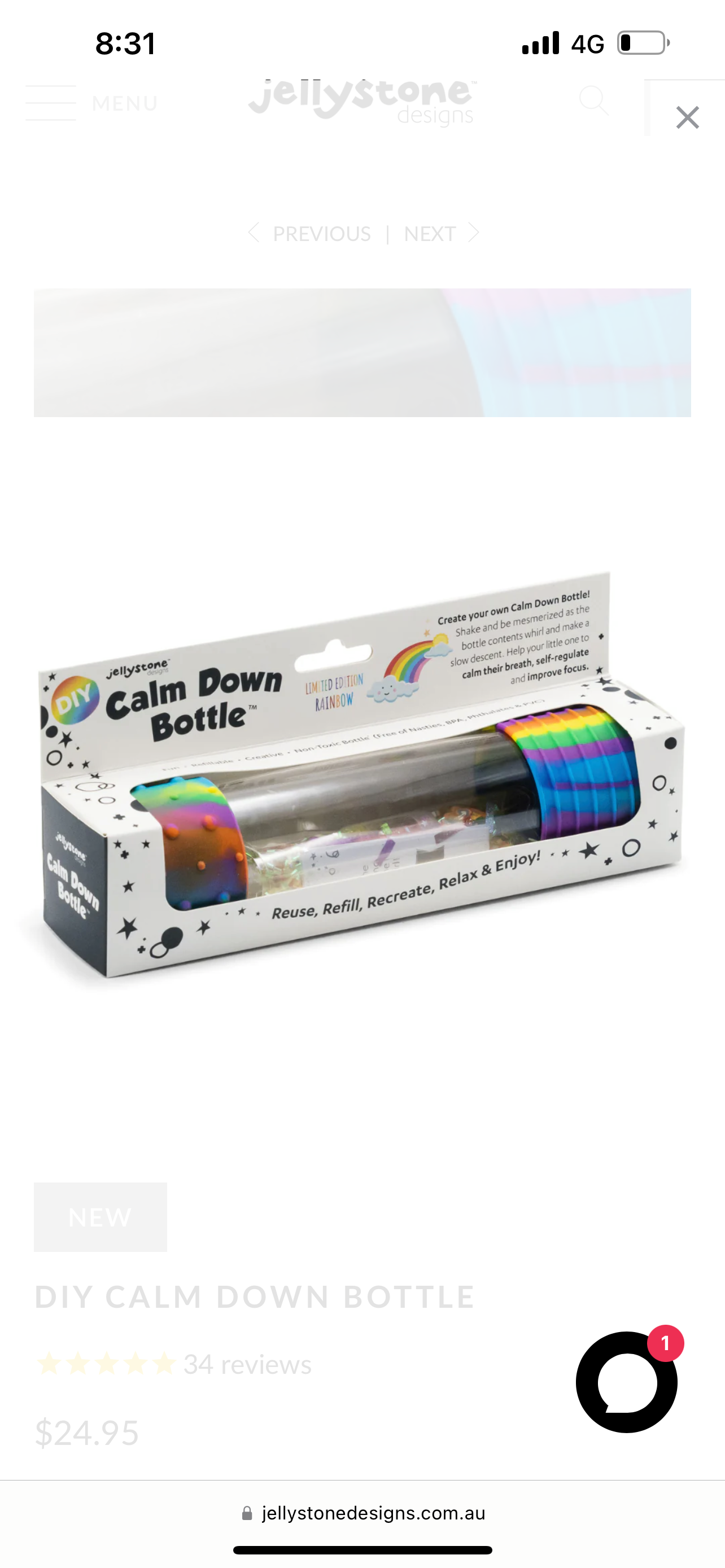 Jellystone Designs - Calm Down Bottle (Various Colours)