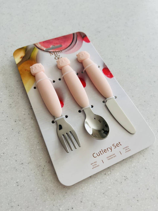 Mini & Me Metal Cutlery Set Marshmallow