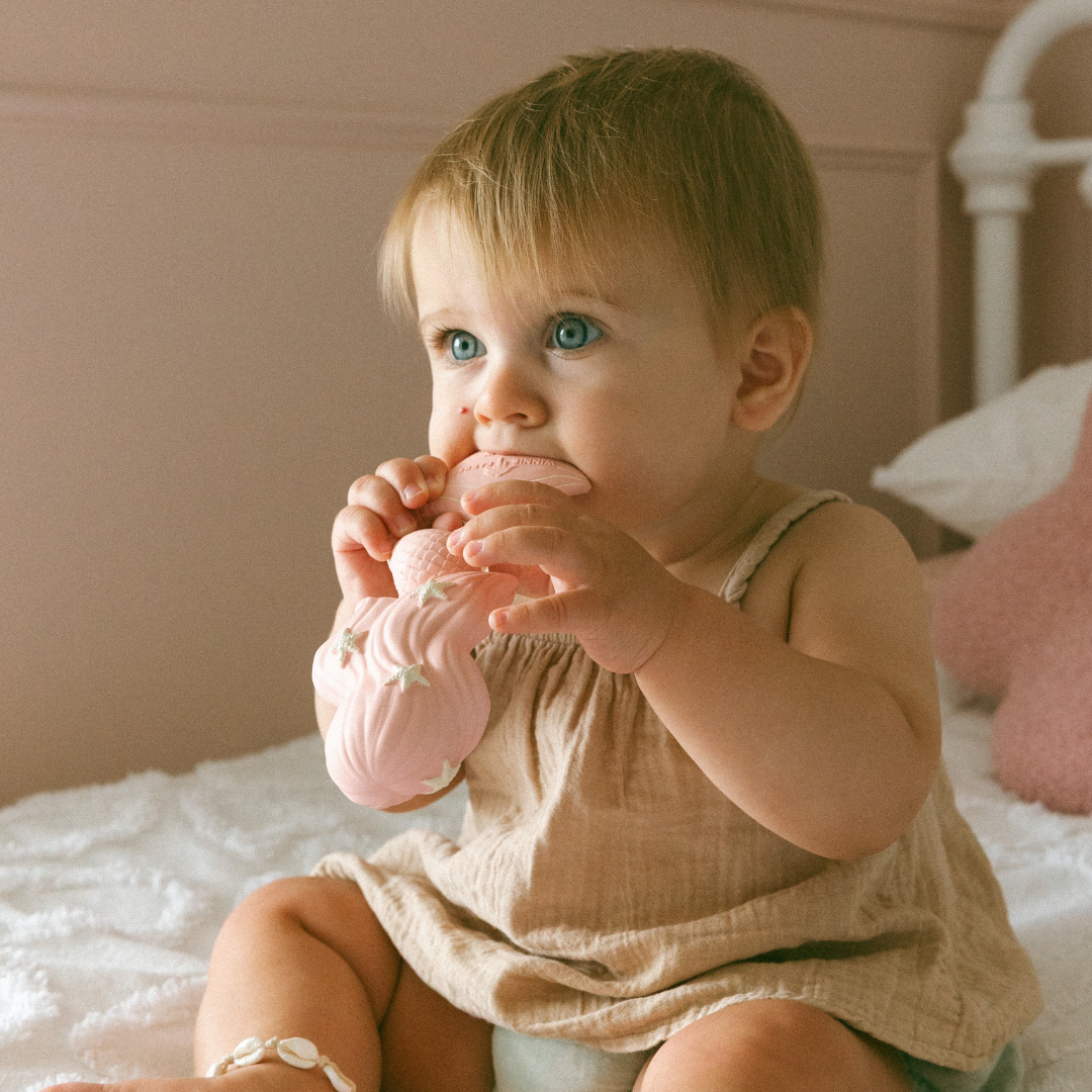 Maeve the Mermaid Natural Rubber Teether: Grape