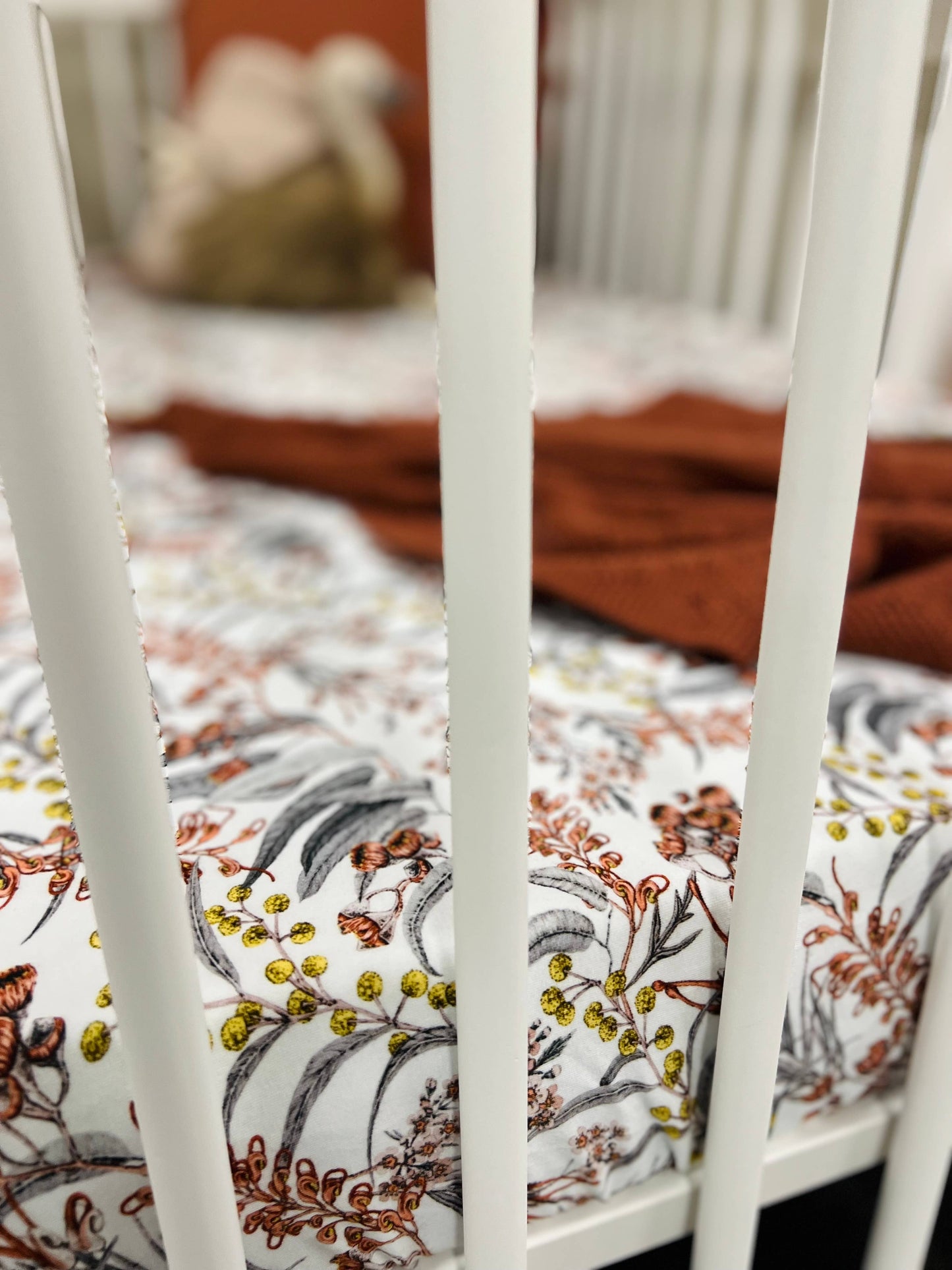 Mini & Me Cot Sheet Native Garden