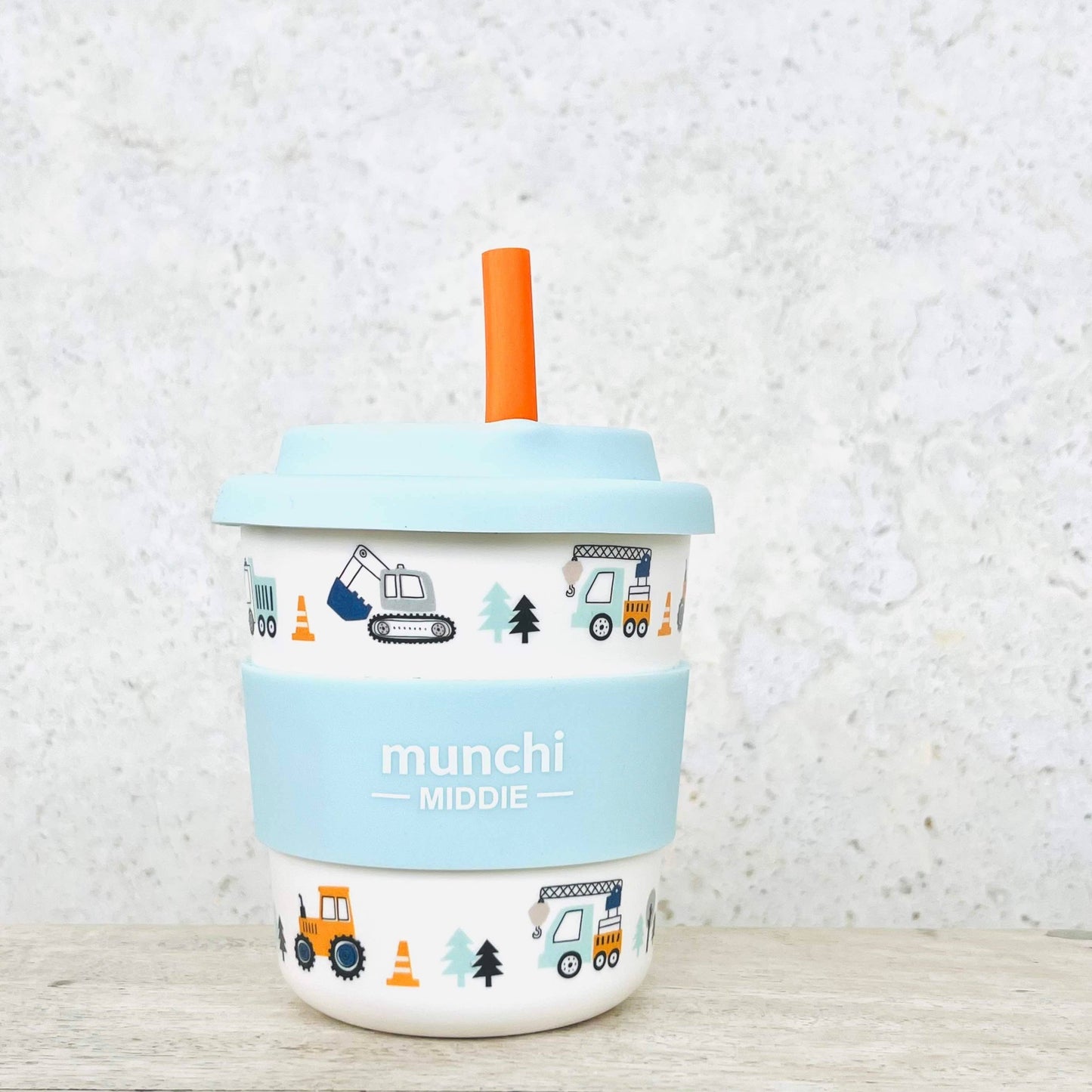 Middie Single Cup (8oz/240ml) Orange Straw Included - Truck