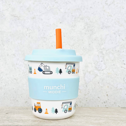 Middie Single Cup (8oz/240ml) Orange Straw Included - Truck