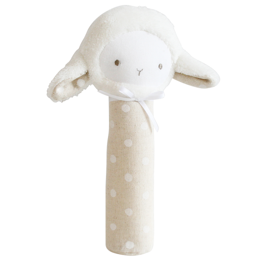 Alimrose - Lamby Squeaker White Linen Spot