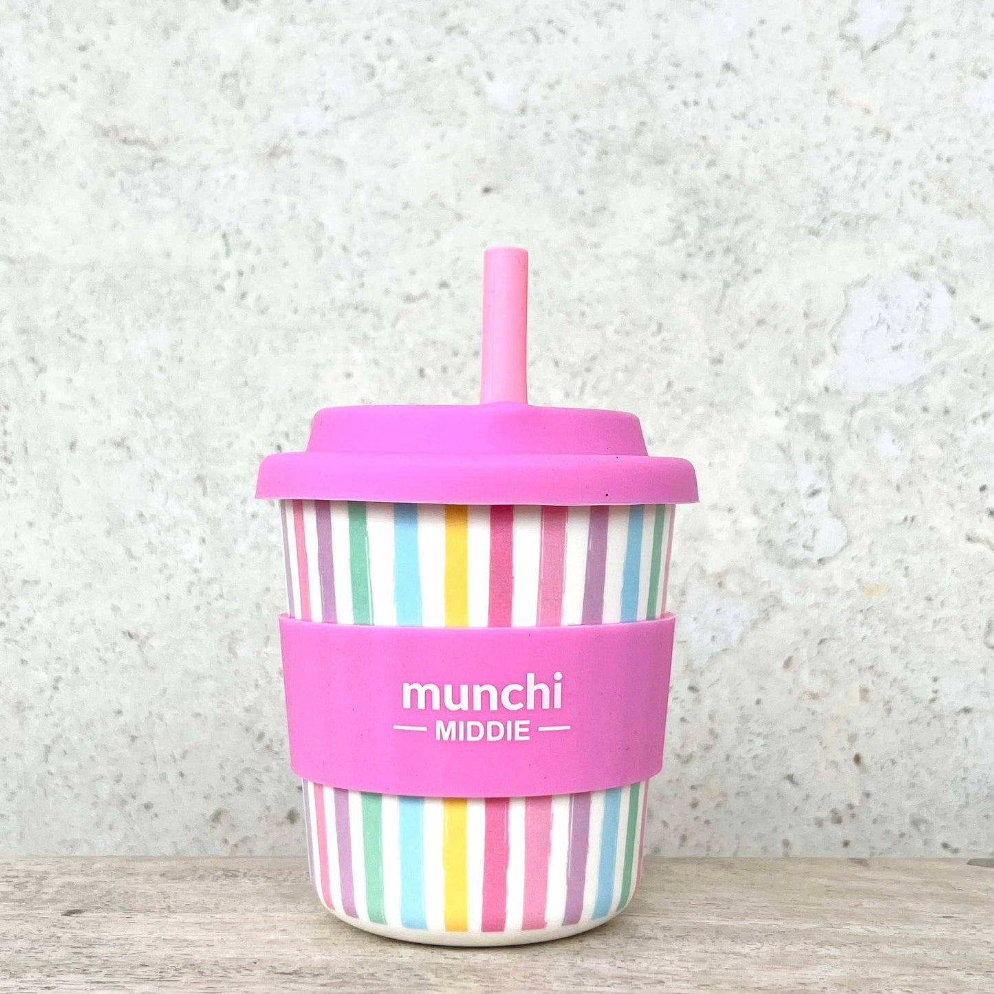 Middie Single Cup (8oz/240ml) Pink Straw Included - Calypso