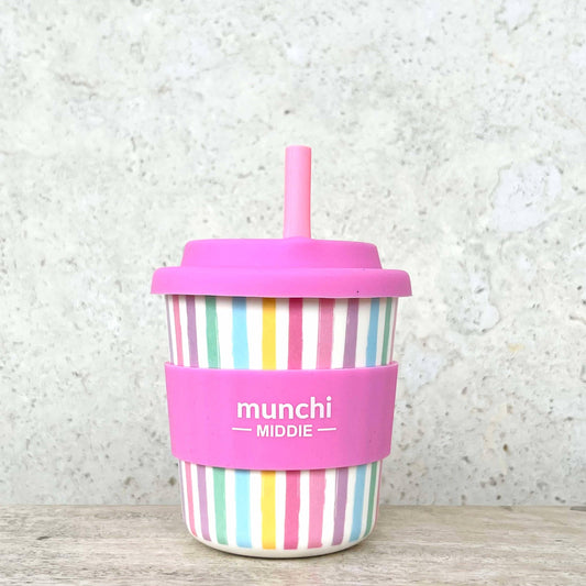 Middie Single Cup (8oz/240ml) Pink Straw Included - Calypso