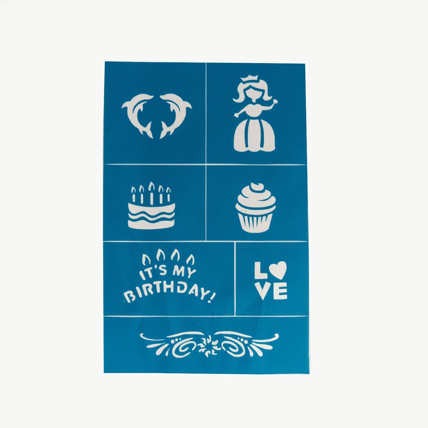 Oh Flossy Reusable Adhesive Face Paint & Makeup Stencils - Teal