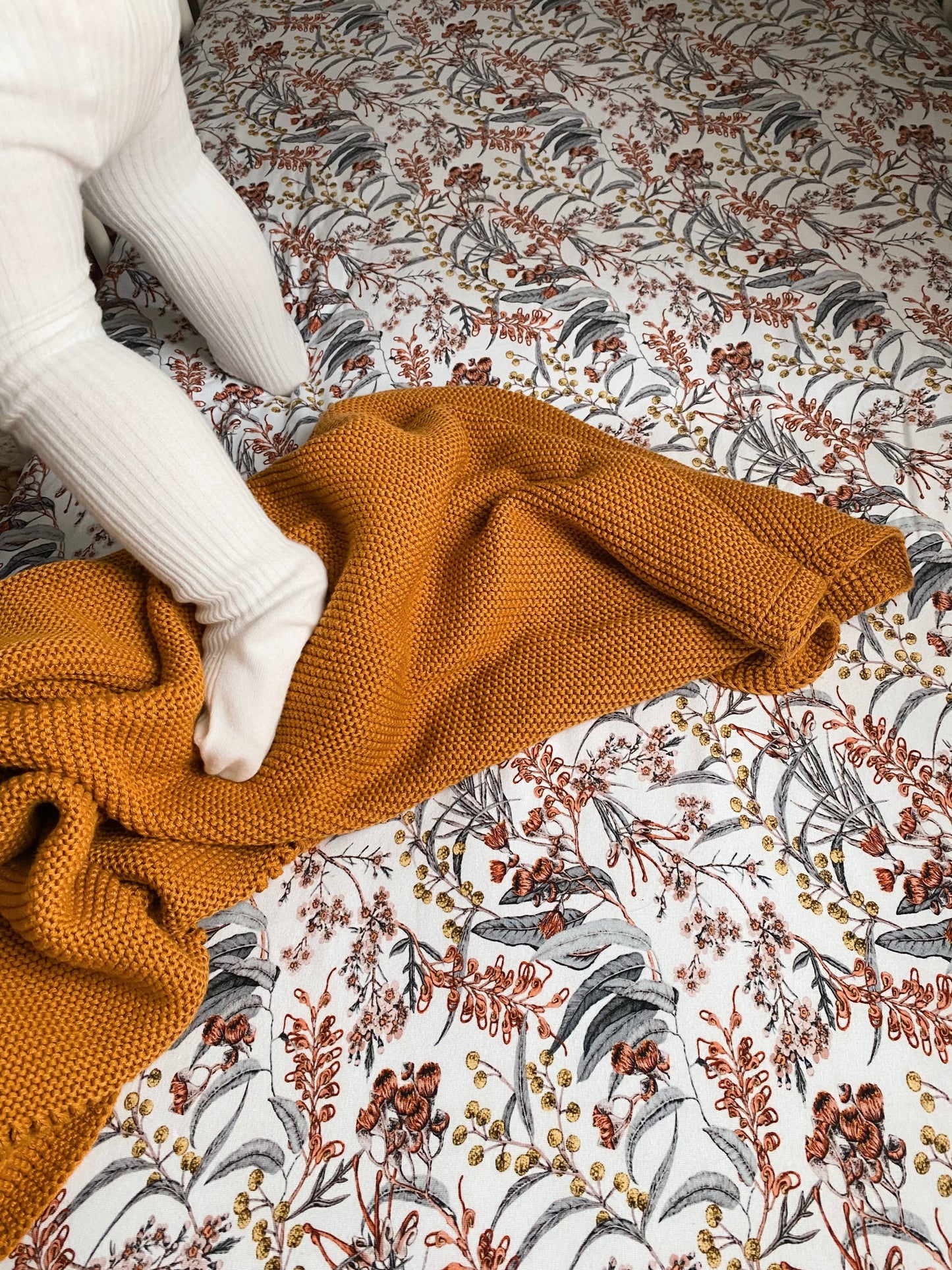 Mini & Me Cot Sheet Native Garden