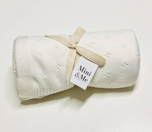 Mini & Me Heirloom Baby Blanket Ivory