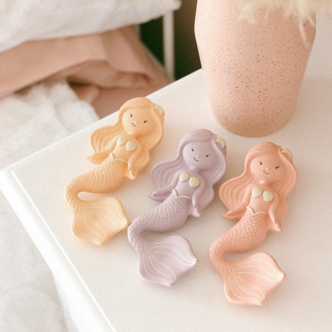 Maeve the Mermaid Natural Rubber Teether: Grape