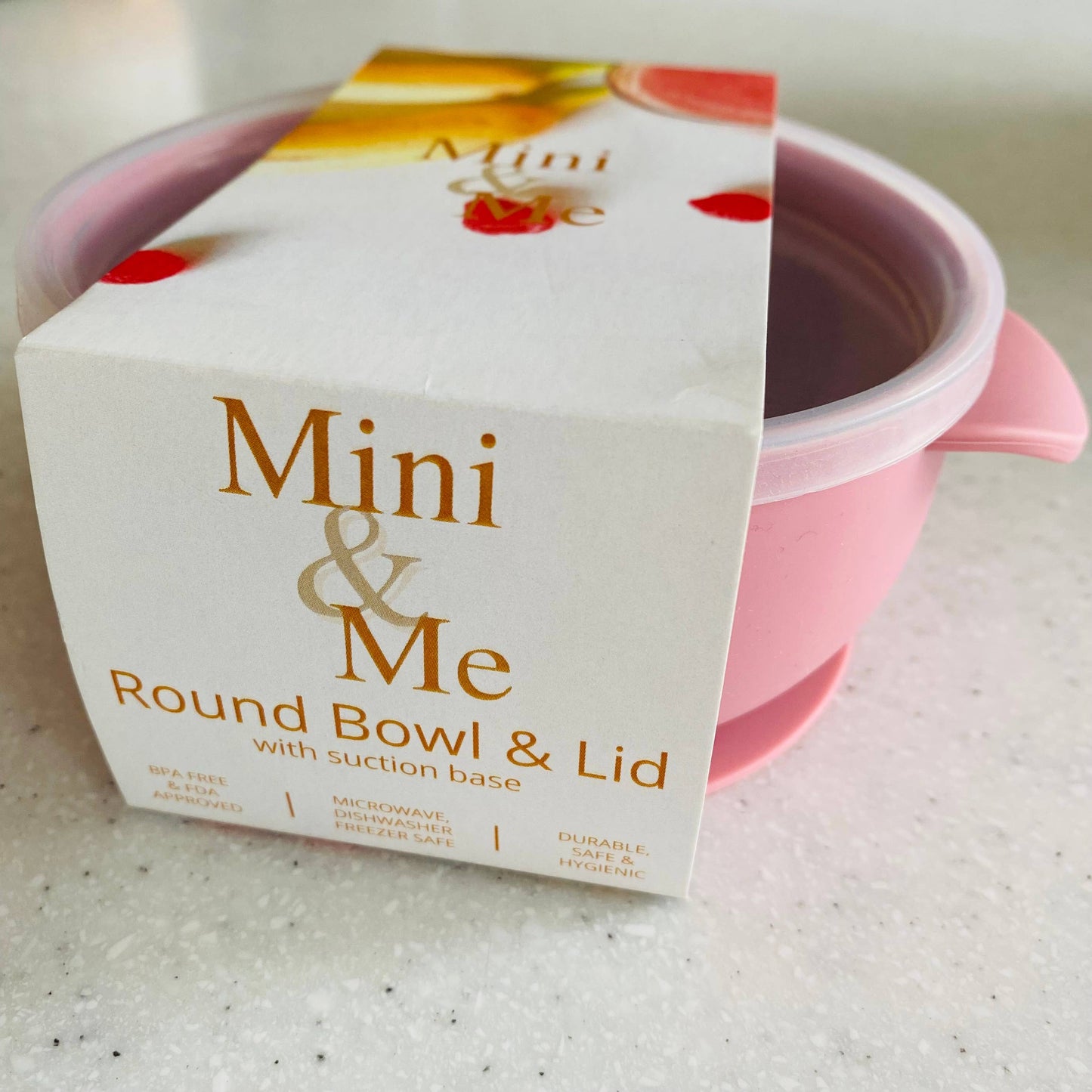 Mini & Me Round Bowl with Lid Guava