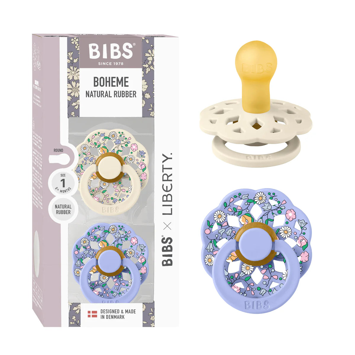 BIBS Dummies - Size 1 - 0-6 Months - Boheme