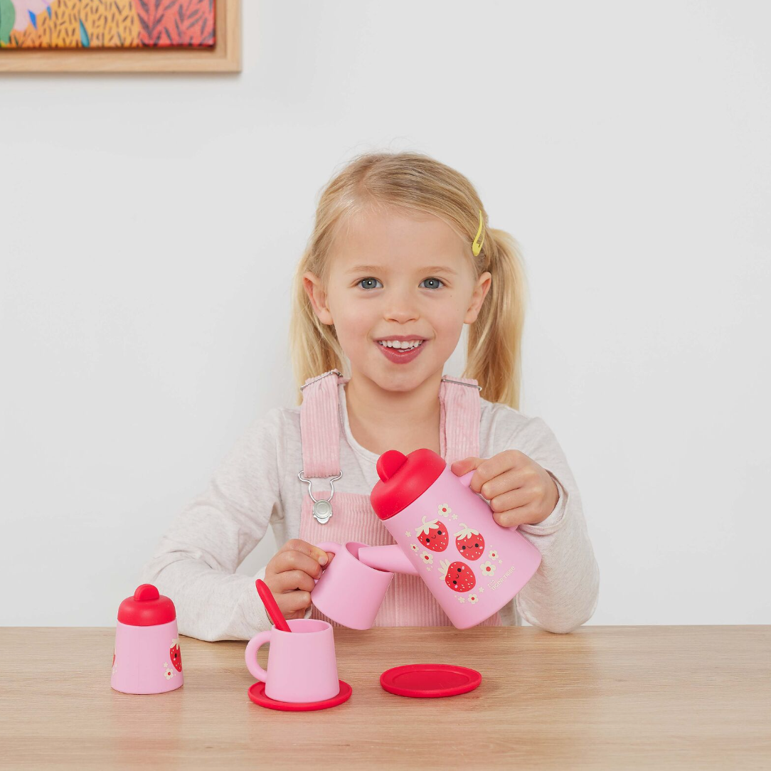 Silicone Tea Set - Strawberry Patch