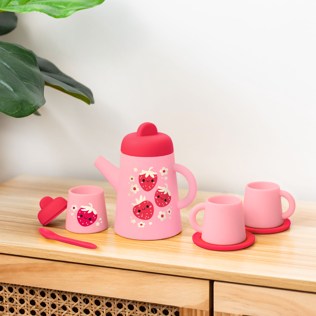 Silicone Tea Set - Strawberry Patch
