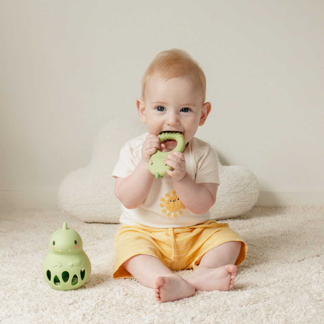 Silicone Rattle - Dino