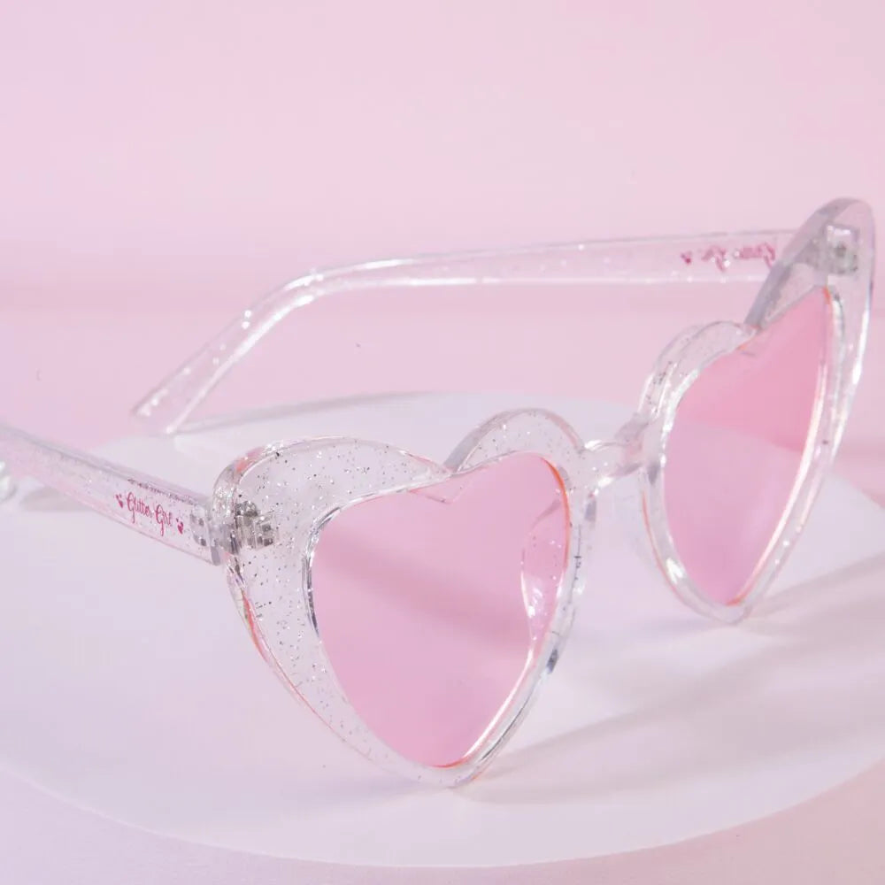 Glitter Girl - Sparkling Heart Sunglasses - I Heart You Too