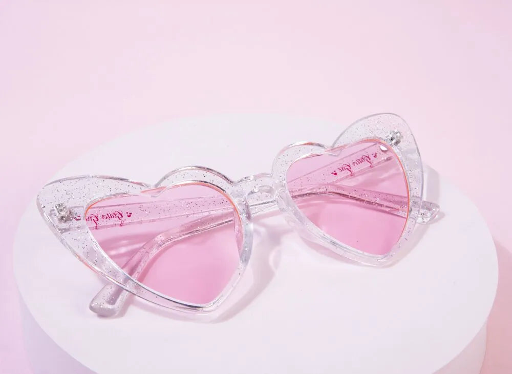 Glitter Girl - Sparkling Heart Sunglasses - I Heart You Too