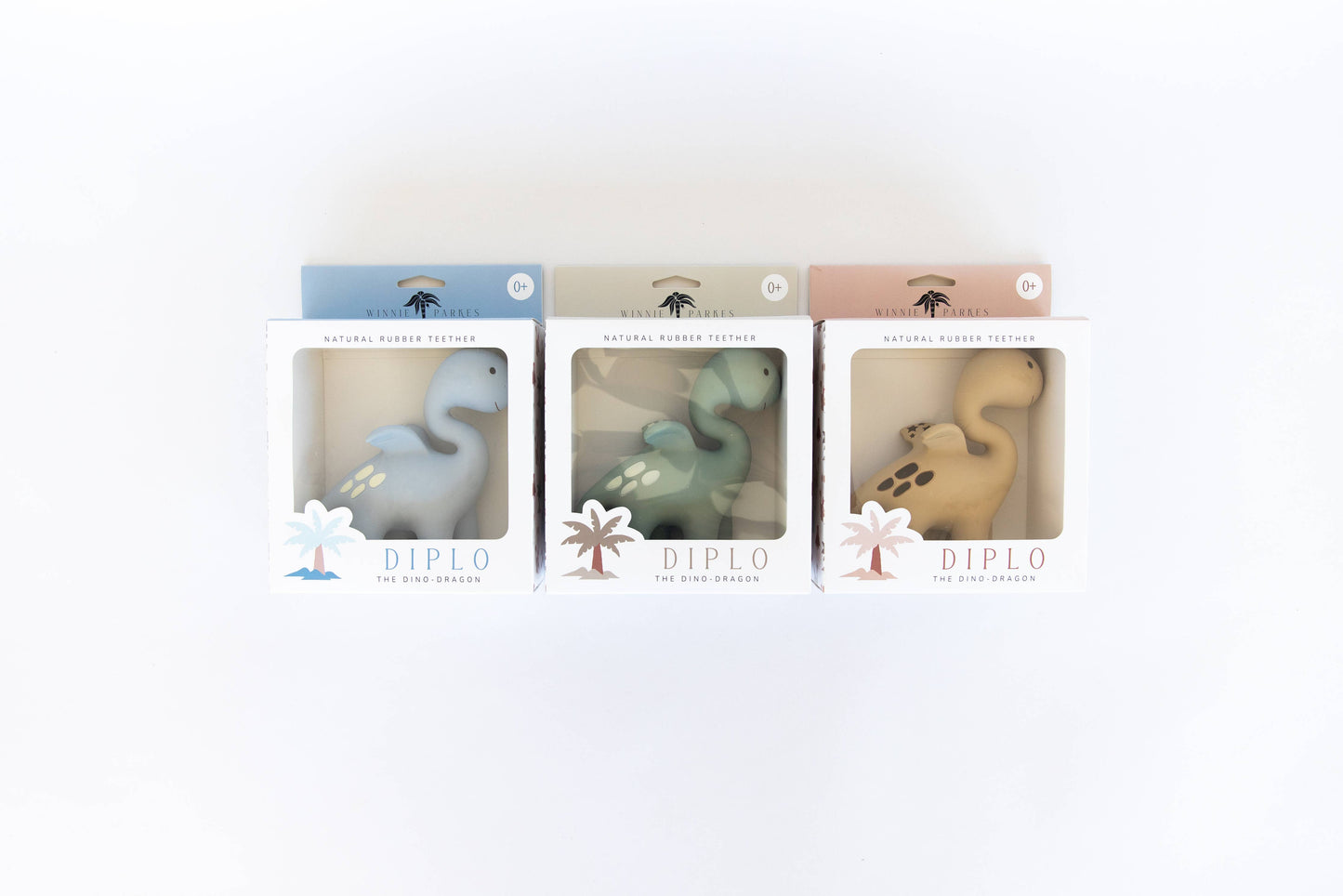 Diplo the Dino-Dragon Natural Rubber Teether: Blue