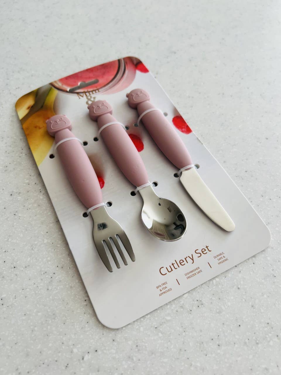 Mini & Me Metal Cutlery Set Cherry