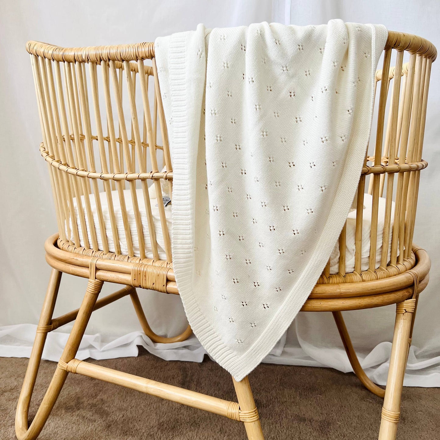 Mini & Me Heirloom Baby Blanket Ivory