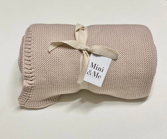 Mini & Me Cable Baby Blanket Seashell