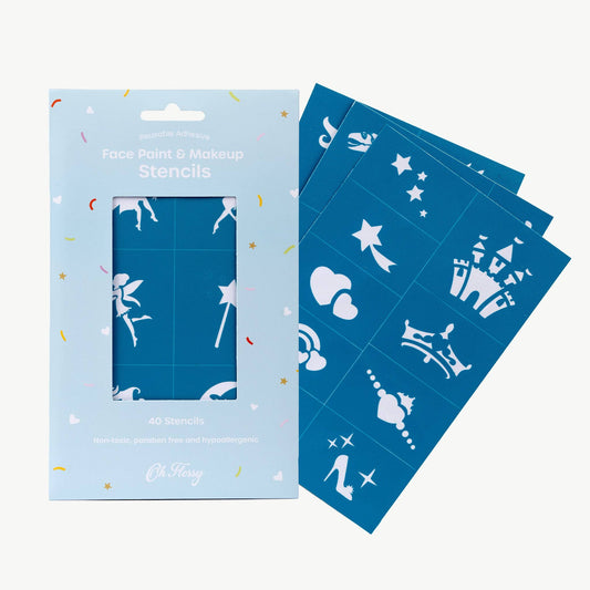 Oh Flossy Reusable Adhesive Face Paint & Makeup Stencils - Teal