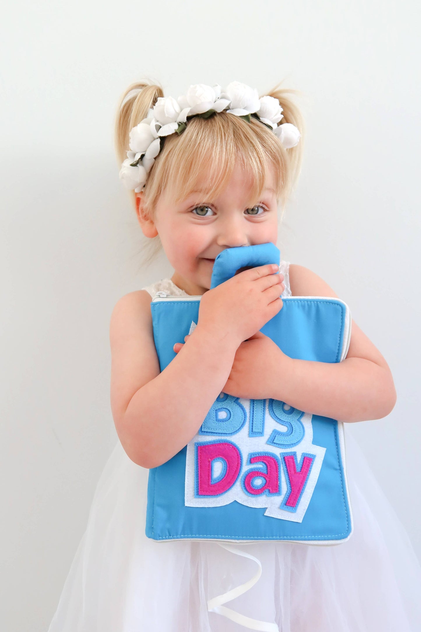 Curious Columbus - Fabric Activity Book - My Big Day: Blue Cover