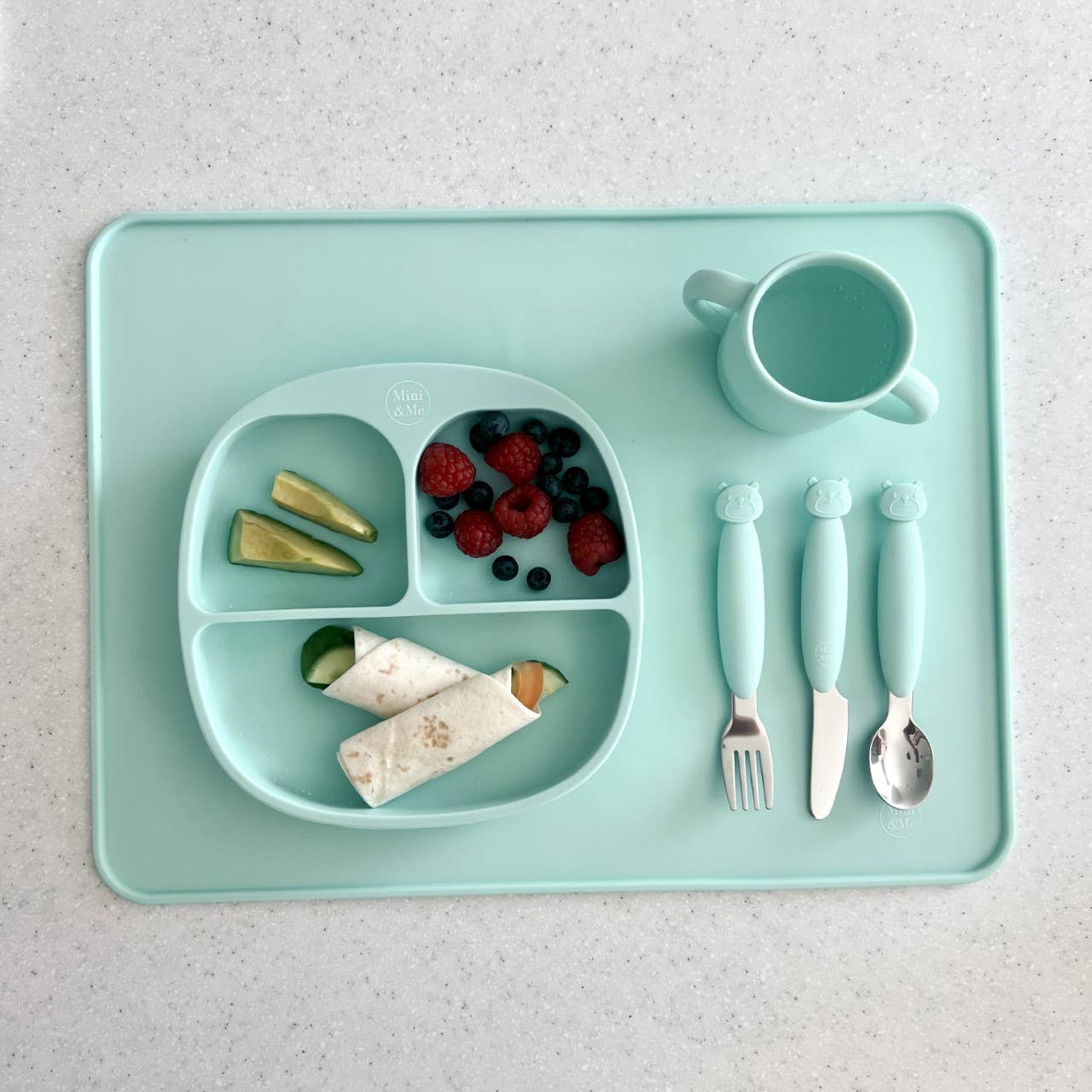 Mini & Me Metal Cutlery Set Spearmint