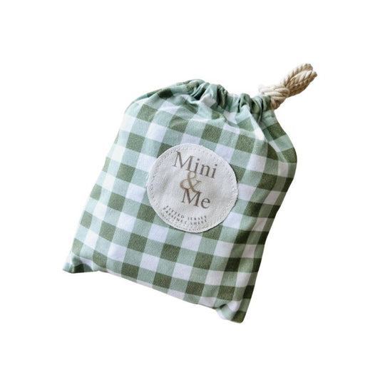 Mini & Me Bassinet Sheet Forest Gingham