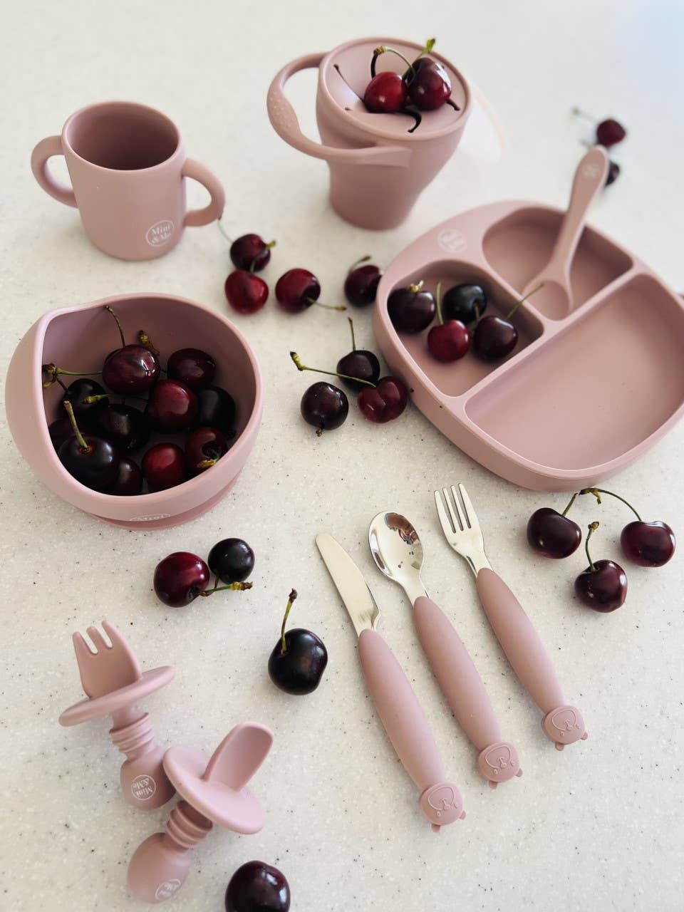 Mini & Me Metal Cutlery Set Cherry