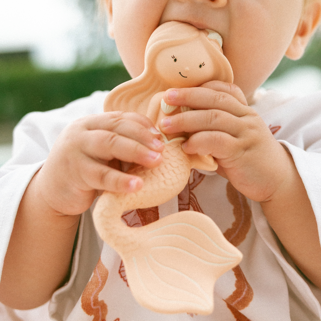 Maeve the Mermaid Natural Rubber Teether: Berry