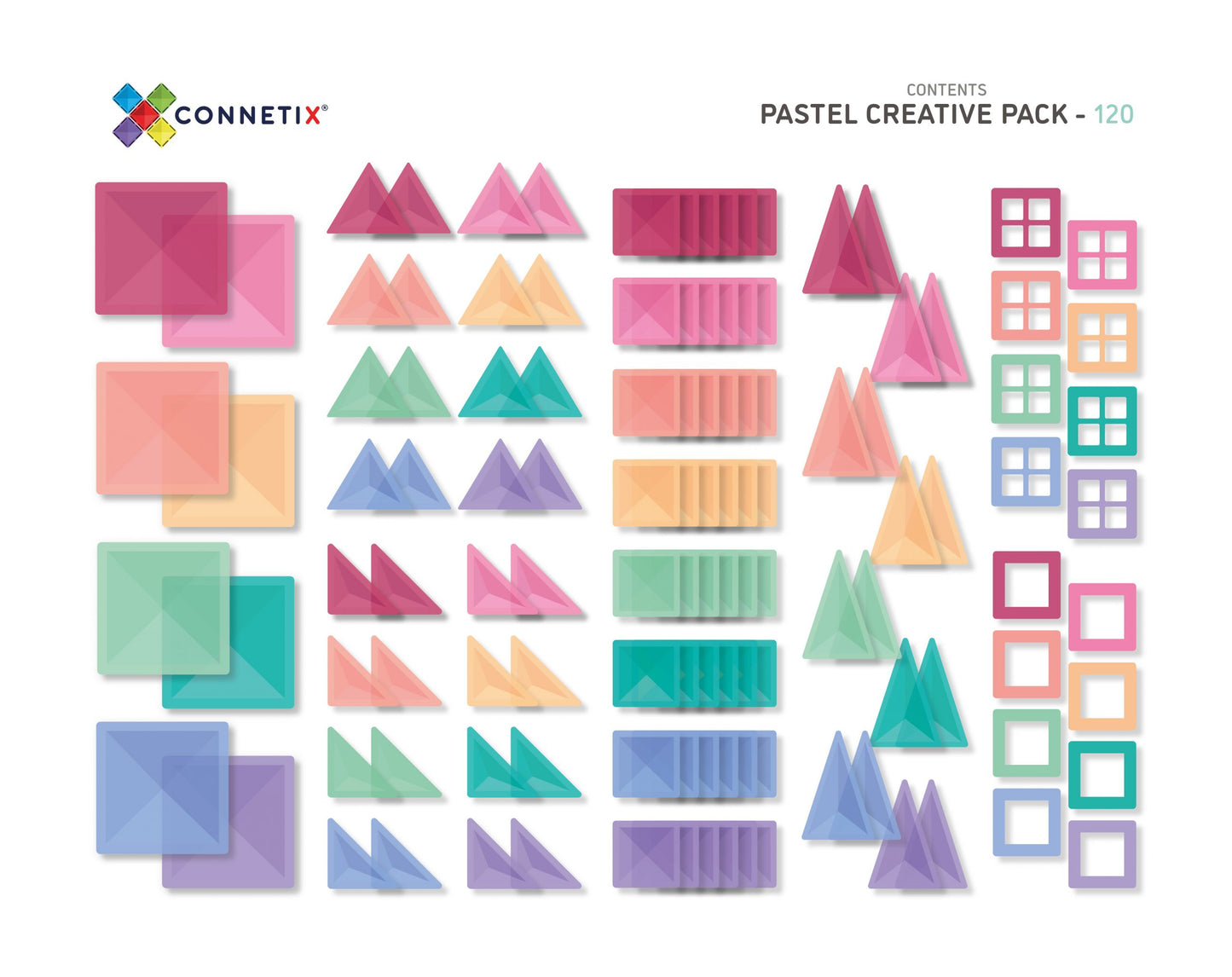 Connetix - 120 Piece Pastel Creative Pack