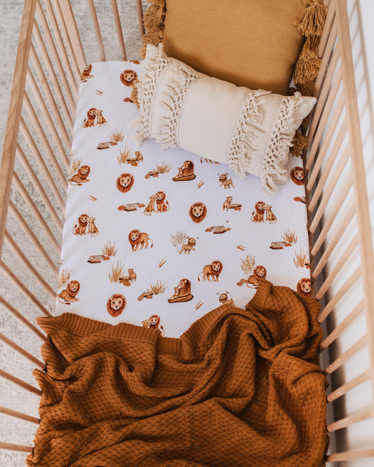 Snuggle Hunny Kids - Fitted Cot Sheet - Lion