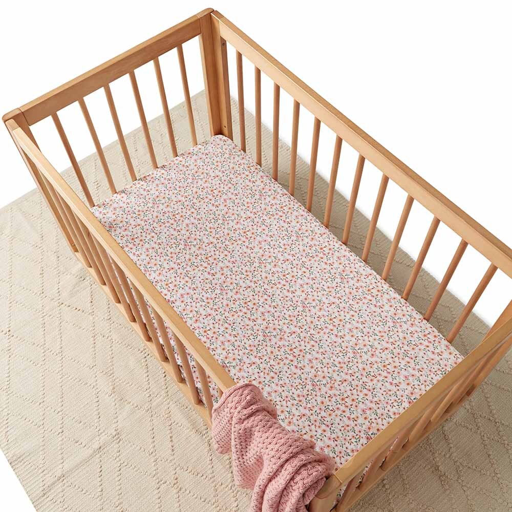 Snuggle Hunny Kids - Fitted Cot Sheet - Spring Floral