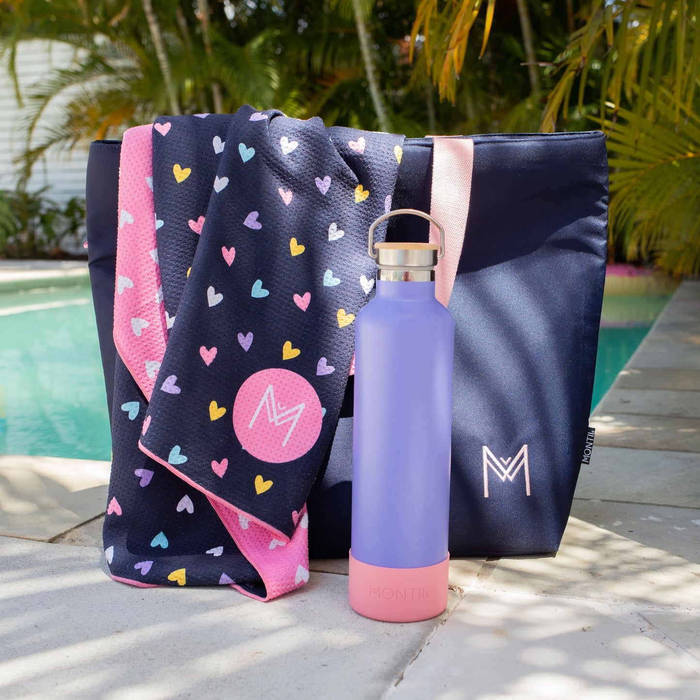 MontiiCo - Beach Towel and Bag Set - Hearts