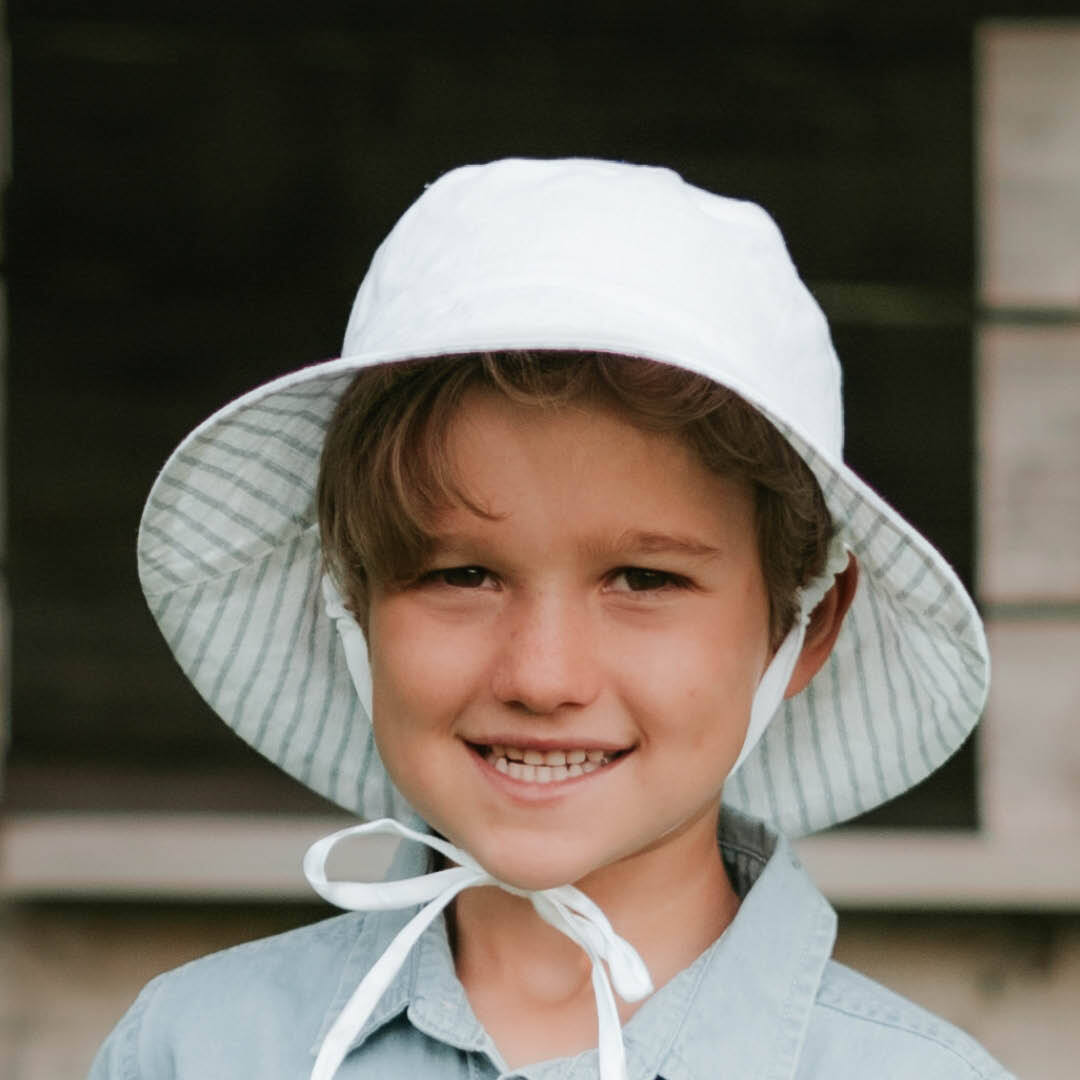 Bedhead Hats - Reversible Linen - Finley/Blanc