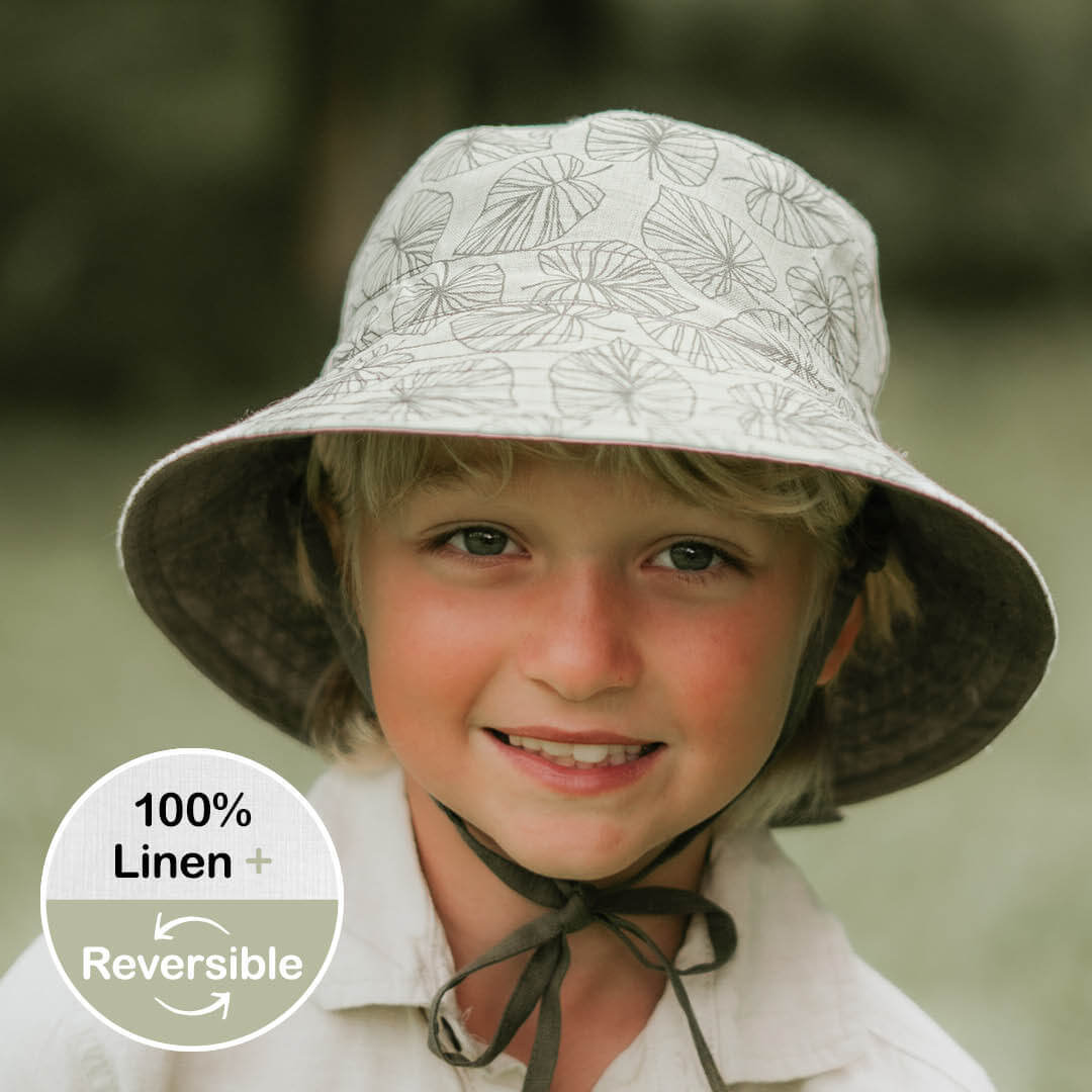 Bedhead Hats - Reversible Linen - Leaf/Moss