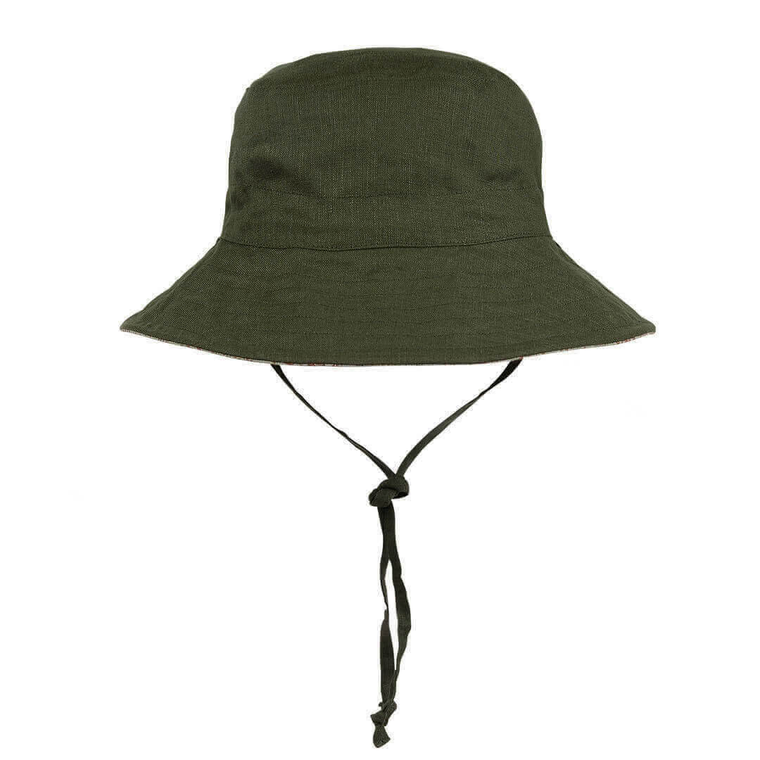 Bedhead Hats - Reversible Linen - Leaf/Moss
