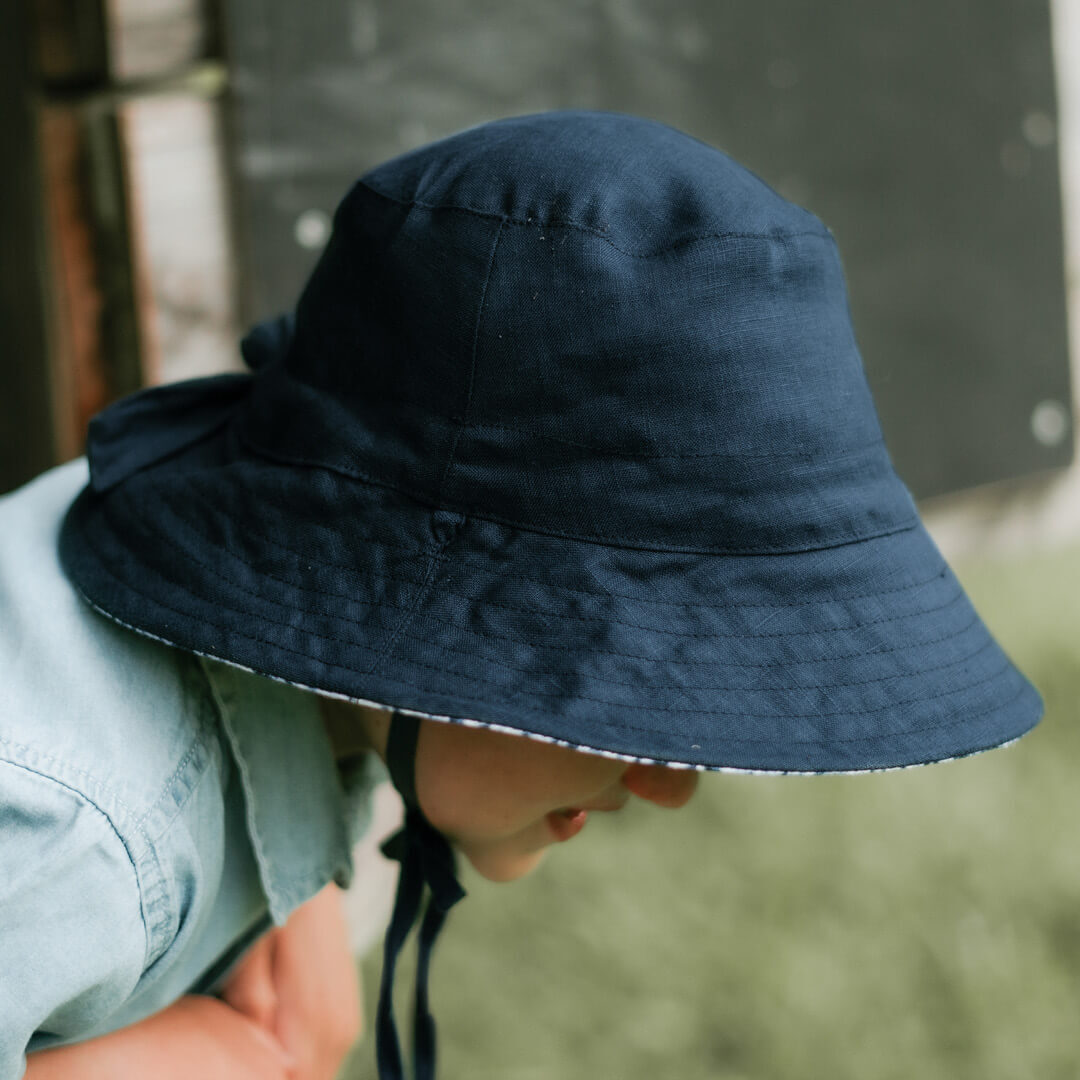 Bedhead Hats - Reversible Linen - Shibori/Indigo