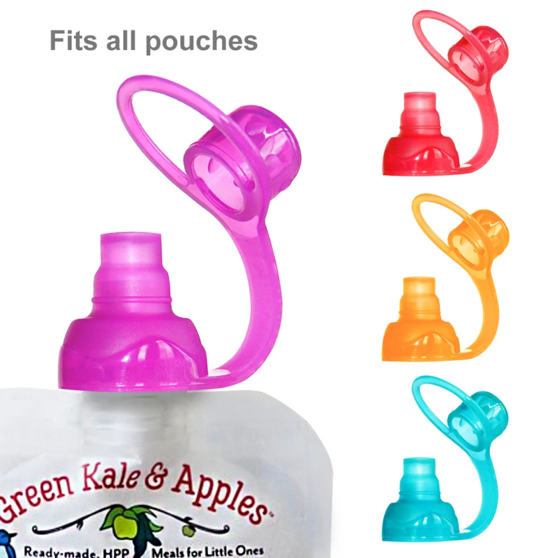 ChooMee - SoftSip Food Pouch Silicone Top 4 Pack - Various Colours