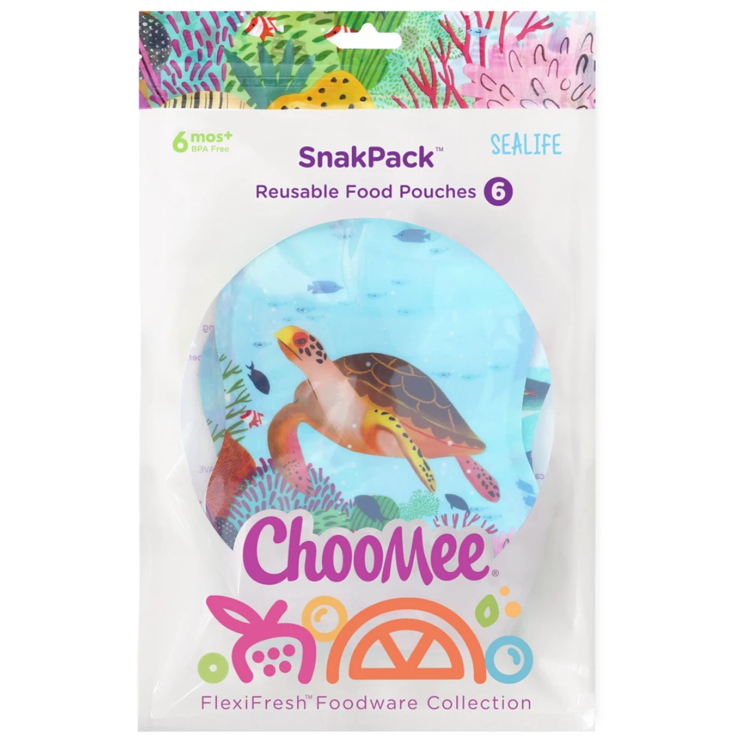 ChooMee - SnakPack Reusable Food Pouch - 6 Pack - Various Colours/Patterns