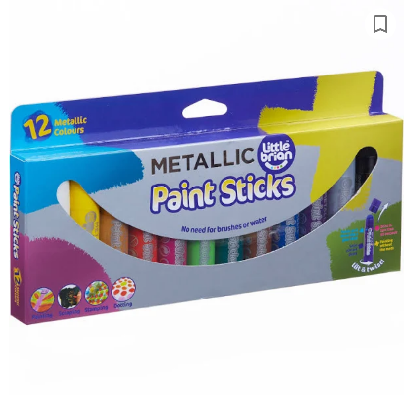 Little Brian Paint Stick - Paint Sticks Metallic 12 pk