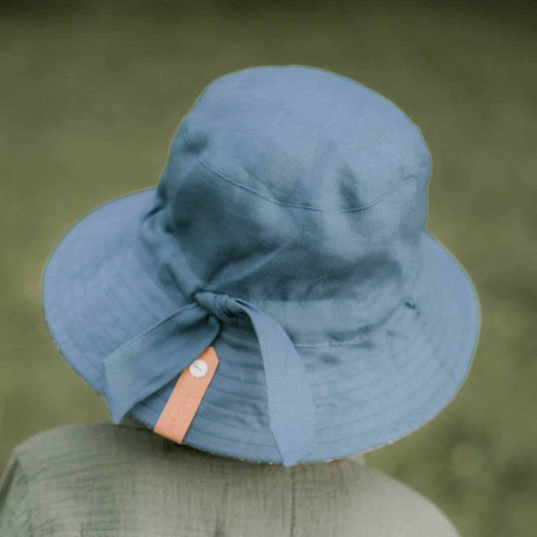 Bedhead Hats - Reversible Linen - Sydney/Steel