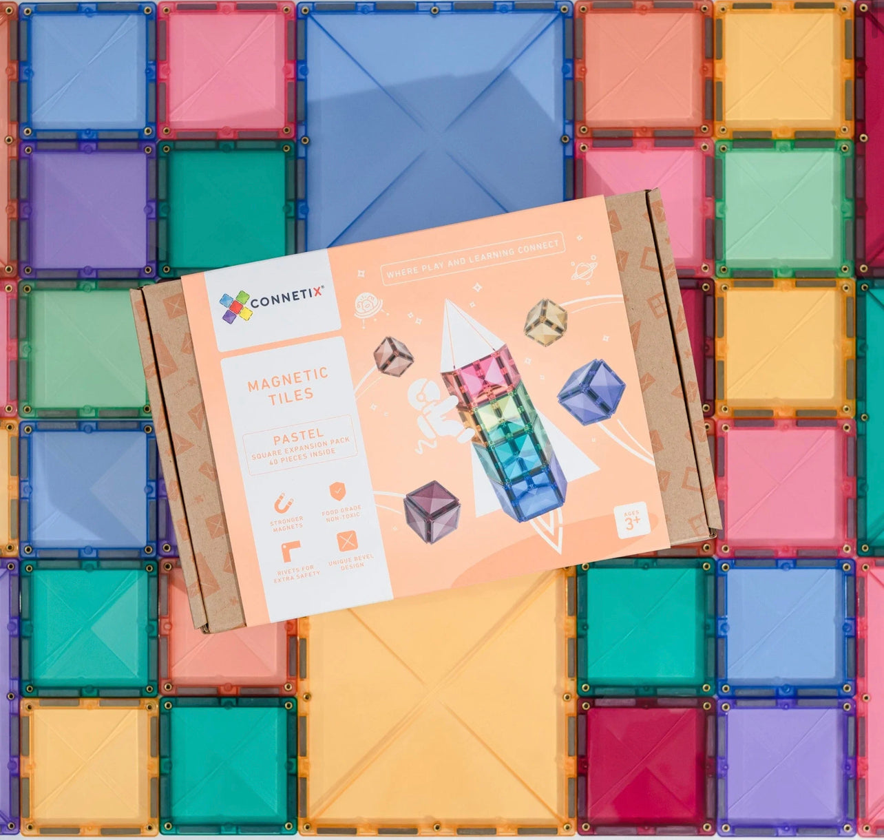 Connetix - 40 Piece Pastel Square Pack
