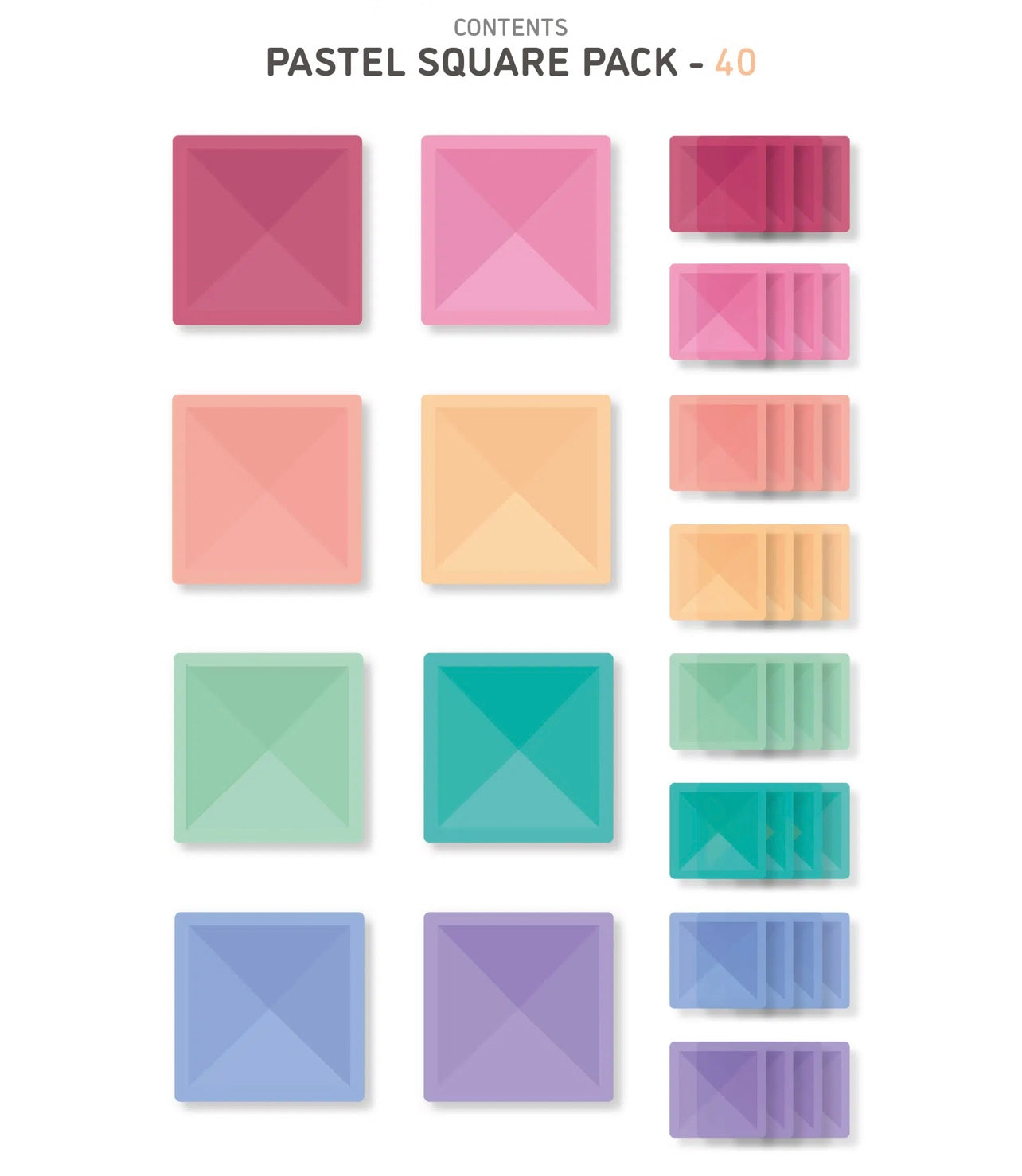 Connetix - 40 Piece Pastel Square Pack